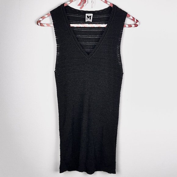 M Missoni Black V-Neck Knit Tank - Picture 1 of 6